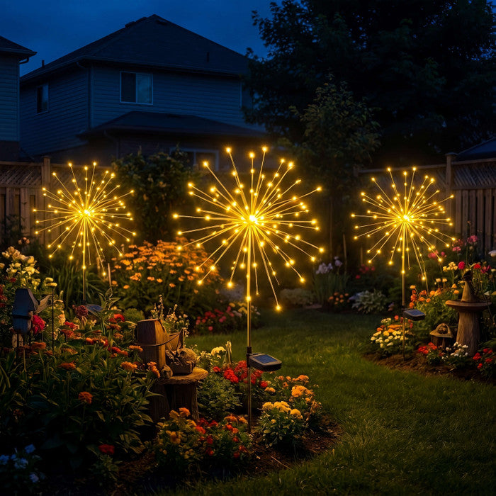 Golden Starburst Solar Light